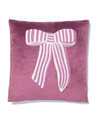HEMA Kussen strik 40x40cm velours rood (donkerpaars)