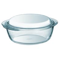 Pyrex ronde glazen ovenschaal met deksel - 1,3 liter - 21 x 18 x 10 cm - Ovenschotel schalen