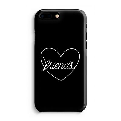 Friends heart black: Volledig Geprint iPhone 7 Plus Hoesje