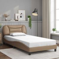 Bedframe zonder matras "Hvar" kunstleer cappuccinokleurig 100x200 cm