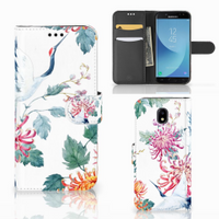 Samsung Galaxy J5 2017 Telefoonhoesje met Pasjes Bird Flowers - thumbnail