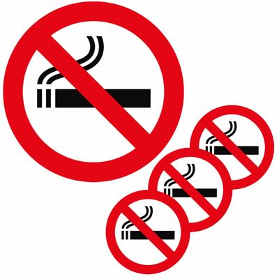 Sticker verboden te roken - Set van 4x stuks - 10.5 x 10.5 cm vierkant - Niet roken - Verbodsbord