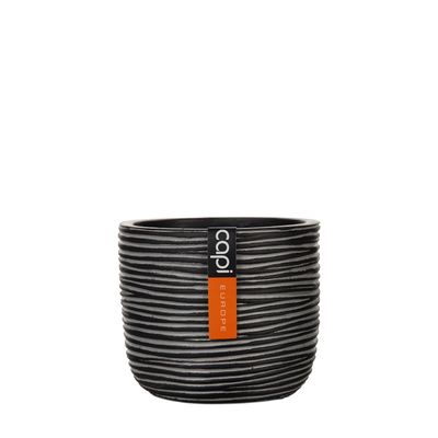 Pot bol Rib 24x21 Zwart - Capi europe