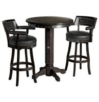 Harley-Davidson Bar & Shield Flames Bartafel & Rugleuning Barstoelen Set Met Vintage Zwarte Afwerking