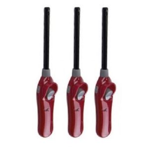 Set van 3x stuks rode barbecue aanstekers/gasaanstekers navulbaar 26 cm