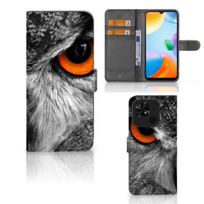 Xiaomi Redmi 10C | Telefoonhoesje | Met pasjeshouder | Uil