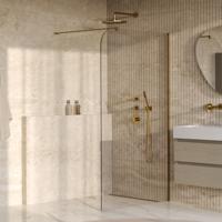 BRAUER Orion inloopdouche helder glas 120x200 incl. glascoating Geborsteld Goud PVD