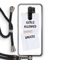 No Girls Allowed Unless: Xiaomi Redmi 9 Transparant Hoesje met koord