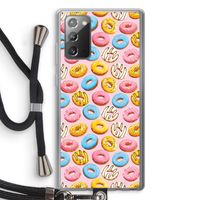 Pink donuts: Samsung Galaxy Note 20 / Note 20 5G Transparant Hoesje met koord