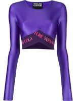 Versace Jeans Couture haut crop à bande logo - Violet