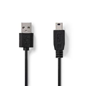 Nedis USB-Kabel | USB-A Male | USB Mini-B 5-Pins Male | 480 Mbps | 2 m | 50 stuks - CCGT60300BK20 CCGT60300BK20