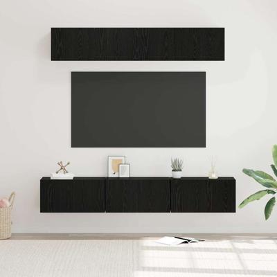 Tv-meubelset 5 pcs Zwart Eiken Medium 80 x 30 x 30.5 cm