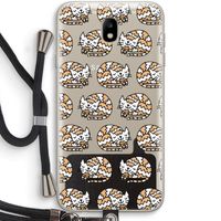 Slapende poes: Samsung Galaxy J7 (2017) Transparant Hoesje met koord