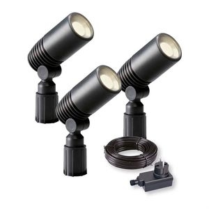 Garden Lights LED Spotlicht Alder 2 W antraciet 3 stuks 2580063