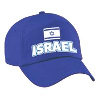 Verkleed feest pet - blauw - Israel - vlag/landen thema - zonneklep pet