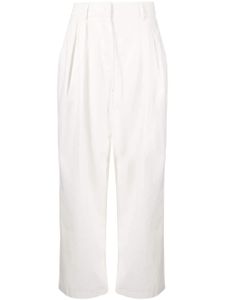 STAUD pantalon Luisa en coton à plis - Blanc