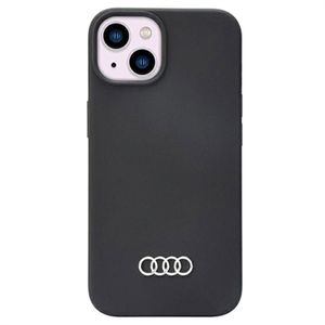 iPhone 14 Audi Metal Logo Siliconen Hoesje - Zwart