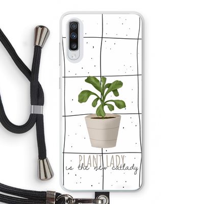 Kamerplant op vensterruit: Samsung Galaxy A70 Transparant Hoesje met koord