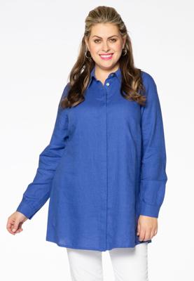 Yoek Overhemdblouse linnen | Licht Blauw | Maat 54/56