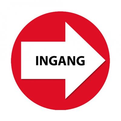Rode route aanduiding stickers Ingang