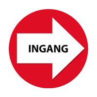 Rode route aanduiding stickers Ingang