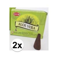 Wierook kegeltjes in huisgeur Aloe Vera - 20x kleine kegeltjes - Ontspannend