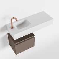 Toiletmeubel Mondiaz Andor | 80 cm | Meubelkleur Smoke | Lex vrijhangend wastafel Talc Links | 1 kraangat