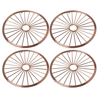 Cosy & Trendy ronde pannen onderzetters - Set van 4x stuks - metaal - koper - D20 cm