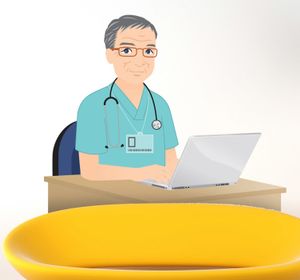 Dokter laptop muursticker