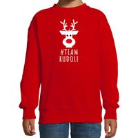 Kersttrui/sweater voor kinderen - team Rudolf - rood - thumbnail