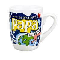 Cartoon cadeau koffie mok/beker - voor de allerliefste papa ter wereld - 300 ml - Vaderdag