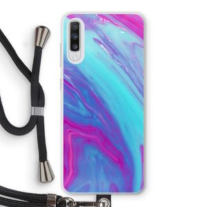Zweverige regenboog: Samsung Galaxy A70 Transparant Hoesje met koord