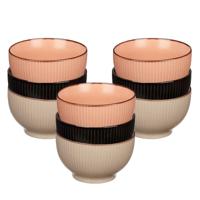 Kommetjes/serveer schaaltjes - 9x stuks - Mistique - porselein - D14 x H8 cm - 3 kleuren