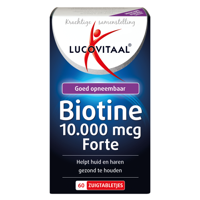 Lucovitaal Voedingssupplementen Biotine 10.000 mcg Forte Tabletten 60Tabletten