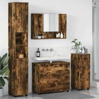 Badkamermeubelset met lade 4 pcs Gerookt eiken 30 x 35 x 192 cm