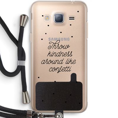 Confetti: Samsung Galaxy J3 (2016) Transparant Hoesje met koord