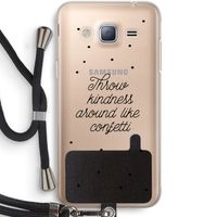 Confetti: Samsung Galaxy J3 (2016) Transparant Hoesje met koord