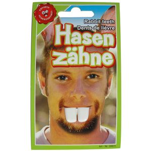 Fop hazentanden - wit - Verkleed accessoires