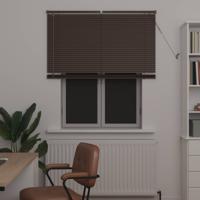 VidaXL Venetiaanse blind donkerbruin met patroon 150 x 110 cm pvc