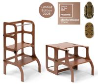 Ette Tete Leertoren Step'n Sit | Inklapbaar tot tafel en stoel | Limited Edition | Mocha Mousse met messing Ette Tete Leertoren Step'n Sit | Inklapbaar tot tafel en stoel | Limited Edition | Mocha Mousse met messing