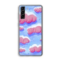 Roze wolken met vogels: Samsung Galaxy S21 Plus Transparant Hoesje