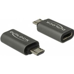 Delock 65927 Adapter USB 2.0 Micro-B male naar USB Type-C 2.0 female antraciet