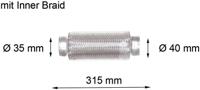 LRT Flexible pipe, exhaust sy d=35/40mm l=315mm