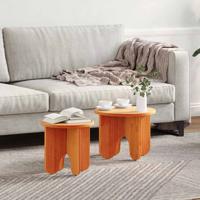 Koffietafel Set 2 pcs Wasbruin 39.5 x 39.5 x 30 cm