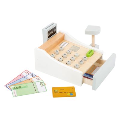 Small Foot - houten speelgoedkassa met accessoires, 15dlg.