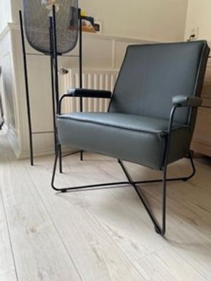 Leren fauteuil met stalen frame - Groen leer - Echt leer, Modern, ontdek de vele Leersoorten en Kleuren bij ShopX