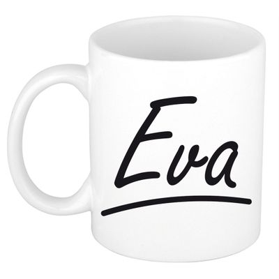 Naam cadeau mok / beker Eva met sierlijke letters 300 ml Naam cadeau mok / beker Eva met sierlijke letters 300 ml