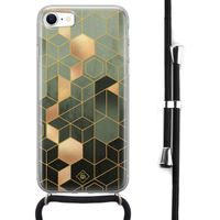 iPhone 8/7 hoesje met koord - Kubus groen iPhone 8/7 hoesje met koord - Kubus groen
