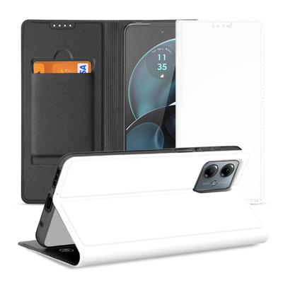 Stand Case Hoesje voor de Motorola Moto G14 Wit met Pashouder
