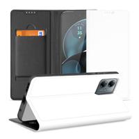 Stand Case Hoesje voor de Motorola Moto G14 Wit met Pashouder